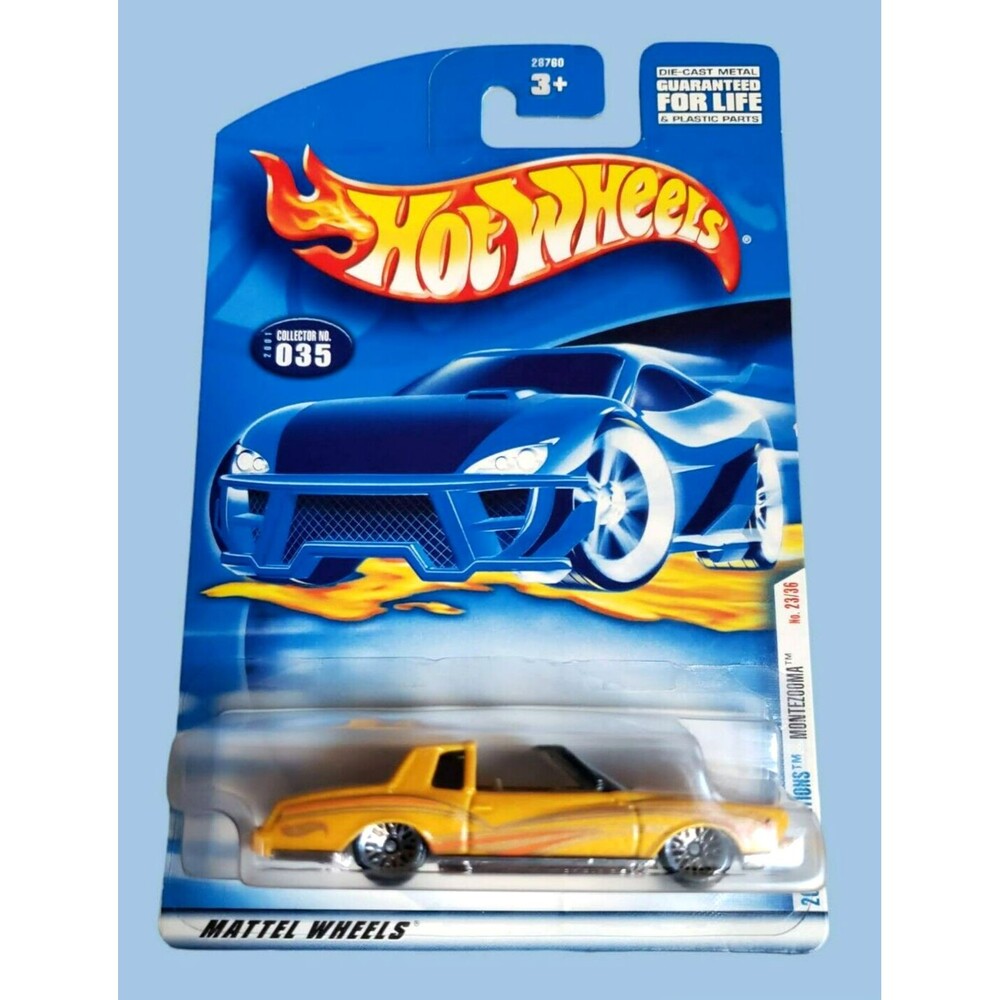 Hot Wheels MONTEZOOMA Pearl Dark Yellow 2001 First Editions #035 1:64 Wire Spoke